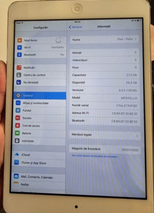 echipament ipad mini 32gb model md532ll.
Il vand pentru ca nu il mai