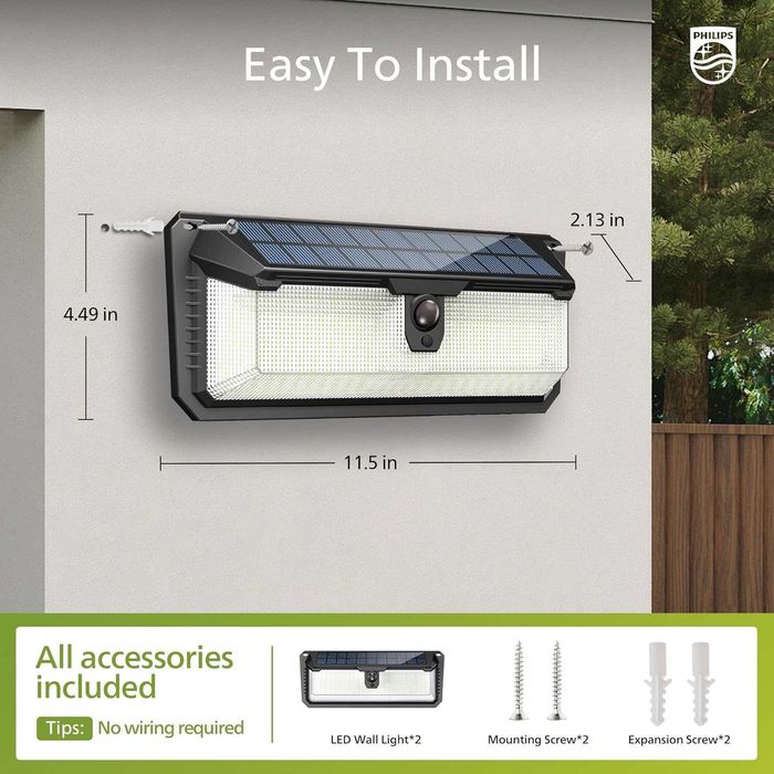 Philips Solar LED лампи с датчик за движение комплект 2 или 4 броя.