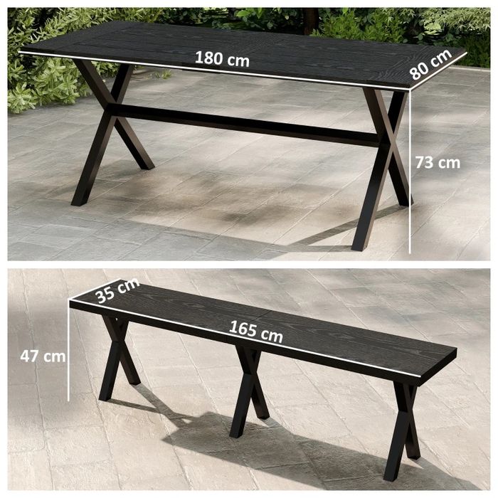 Outsunny маса с пейки комплект  за 6 души