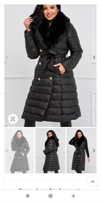 Geaca dama lunga  2 in 1 geaca sau vestă