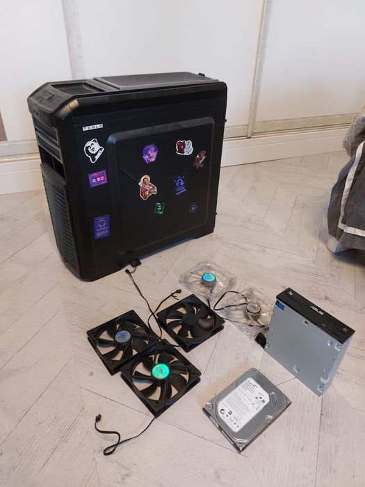 Корпус DeepCool Kendomen Titanium + жёсткий диск + дисковод + кулеры