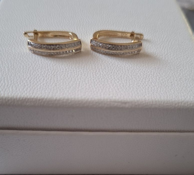 Cercei aur 14k diamante