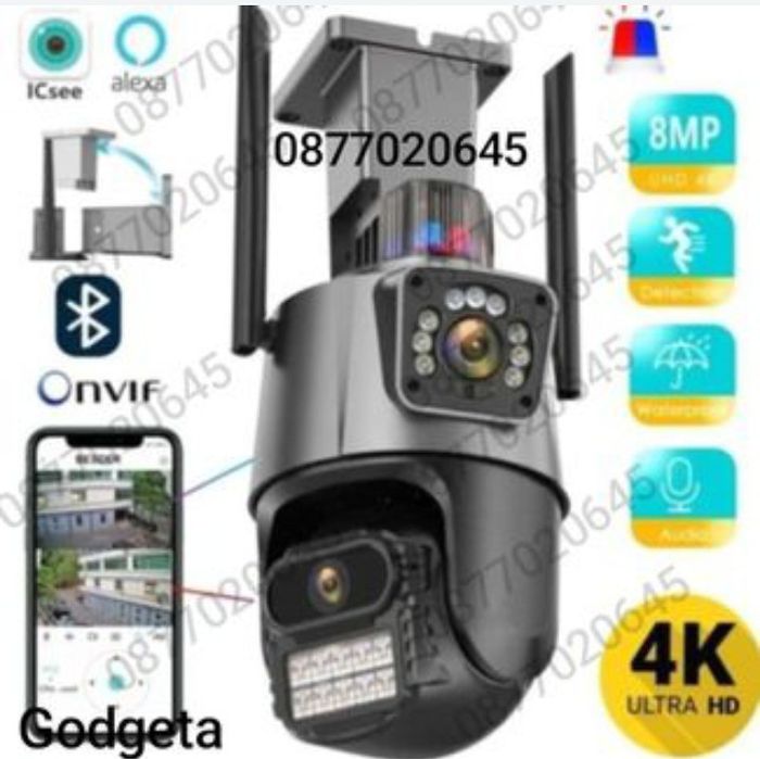 Камера iCsee 12MP двойна smart камера външна WIFI  влагоустойчива