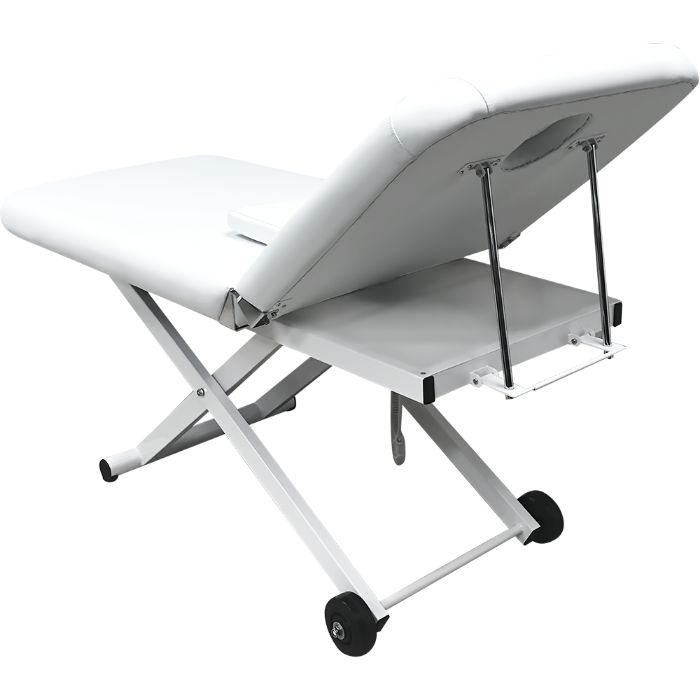 Електрическа козметична кушетка Wenga - бяла/черна 194 x 75 x 66/92 см