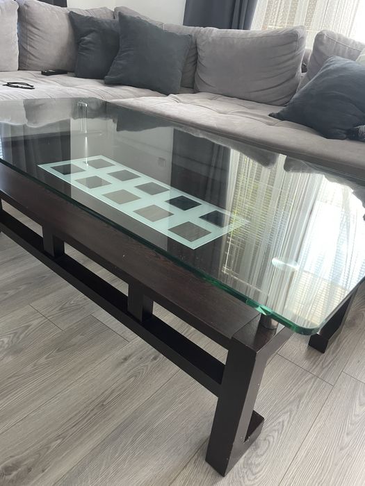 Холна масичка,стъкло и дърво