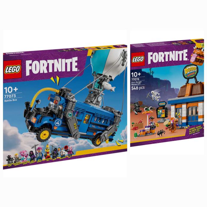 Нови Lego Fortnite - Battle Bus (77073)/Ресторант Durrr Burger (77076)