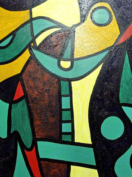 ,,Тих бял Дунав ",акрил върху платно,120см х 120см, оригинал