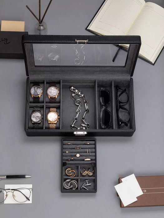 Шкатулка для часов украшений большая с замком