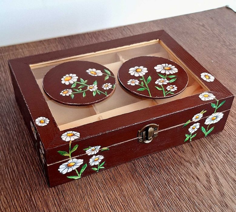 Кутия за чай " Маргаритки"