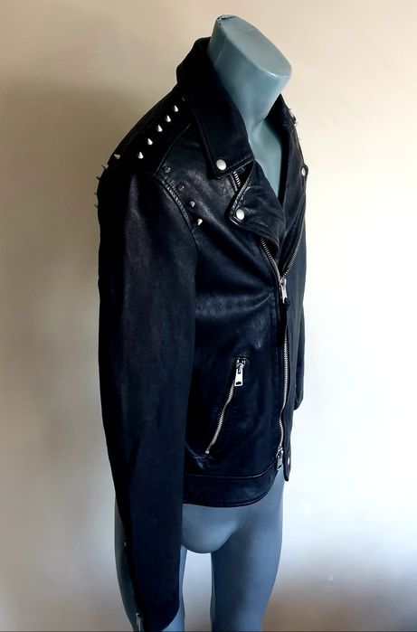All Saints Crow Biker Leather Jacket Mens Size S ОРИГИНАЛ! Ест. кожа!