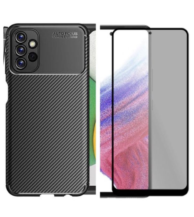 Samsung A53/A52s/A54/A55/A56/A36 Husa Carbon Face + Folie Sticla Face