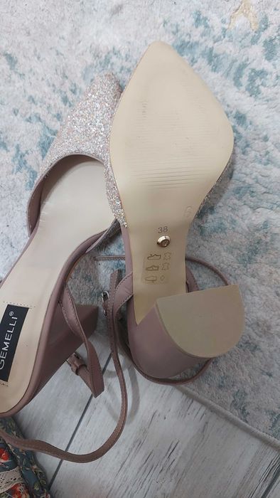 Sandale piele Glitter Gemelli