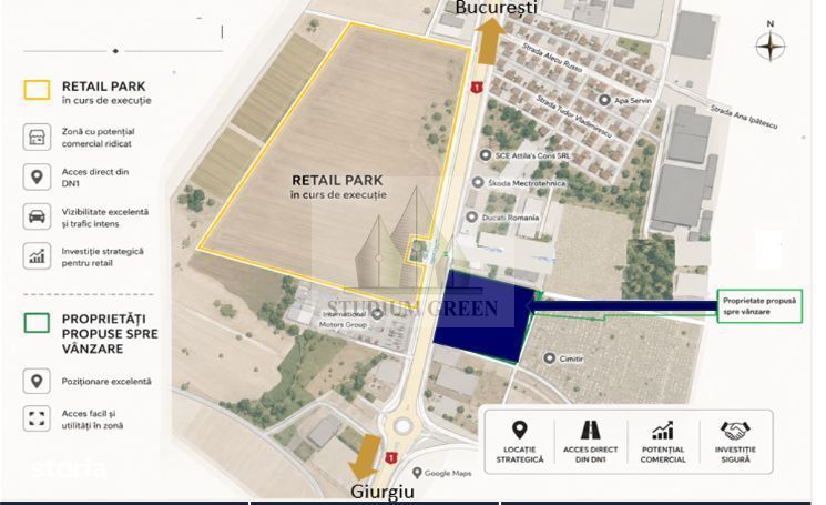Proprietar vând teren de 23.200 mp în Jilava/Mierlari/ Giurgiului