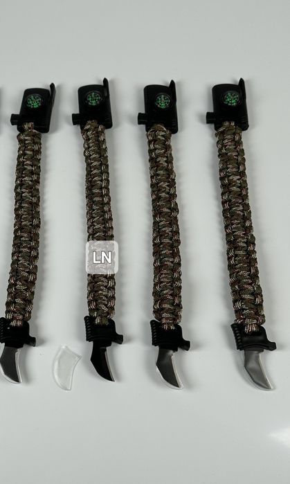 Тактическа гривна за оцеляване 5 в 1 (въже,компа