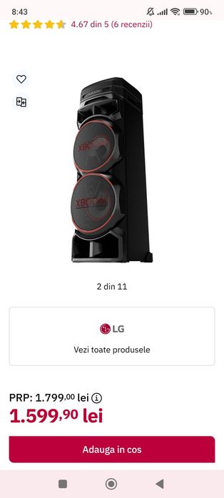 Vând difuzor X BOOM LG