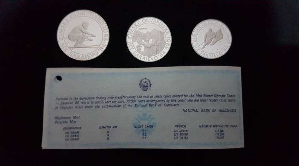 Редкие Серебряные Монеты Олимпийских Игр в Сараево-1984