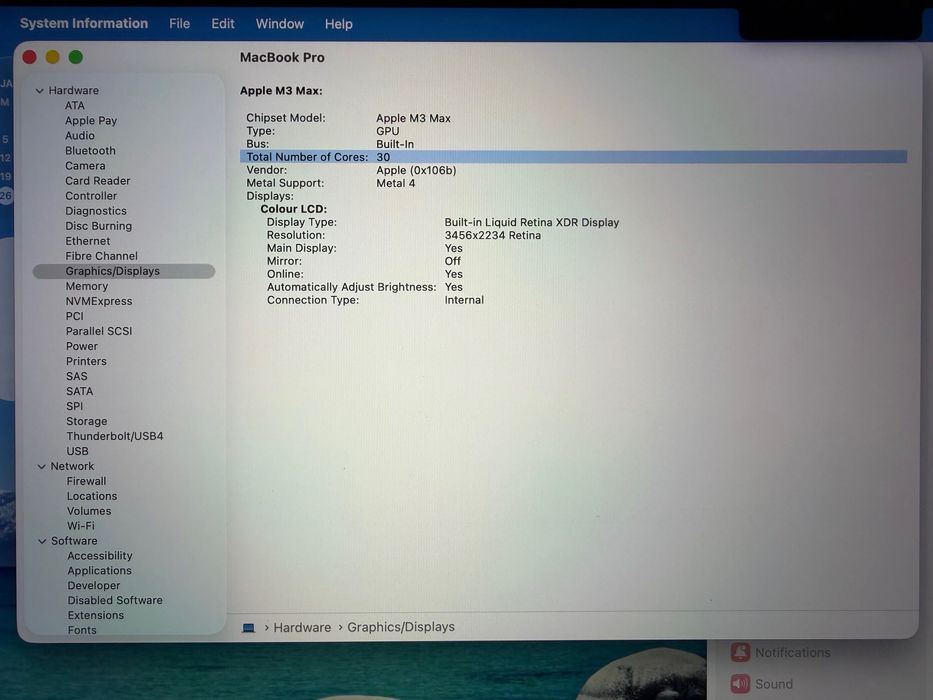 MacBook Pro 16" M3 MAX 14-CPU, 30-GPU, 36GB RAM, 1TB SSD