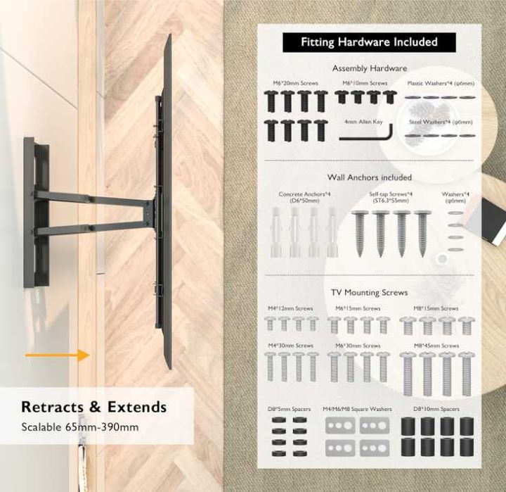 Suport  TV   reglabil,  diagonala  32-80  inch,  Negru - Sigilat