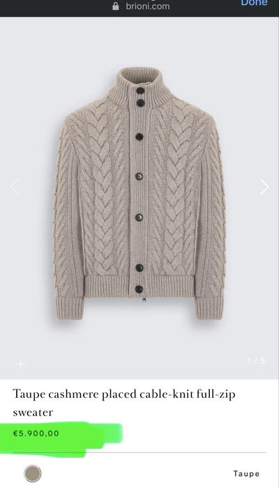 Brioni мъжка жилетка 100% кашмир