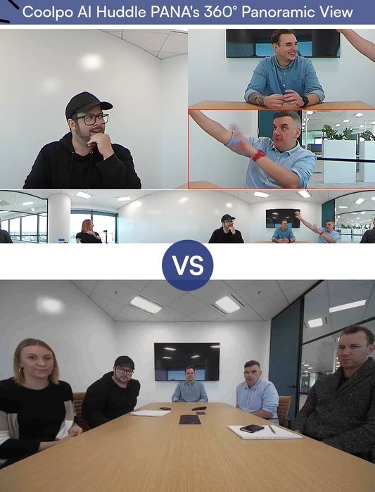 Coolpo AI Huddle Pana 4K 360 градуса камера за видеоконференции с микрофон, високоговорител и изкуствен интелект