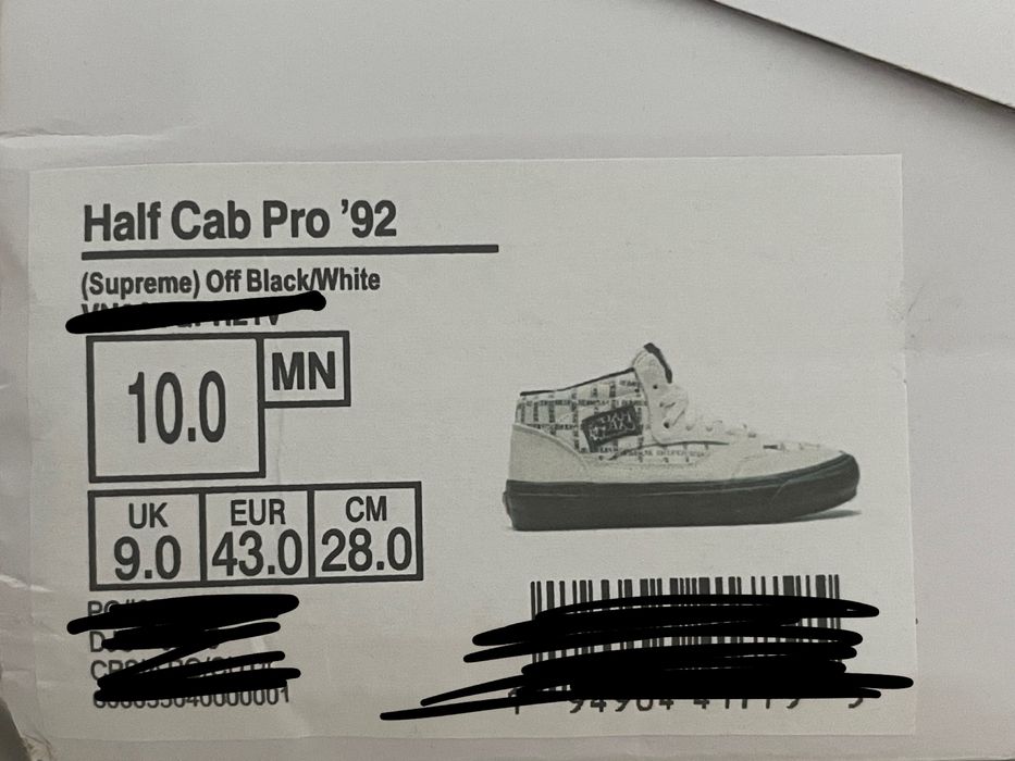 Продам кроссовки Vans Half Cab Pro ’92 (Supreme)