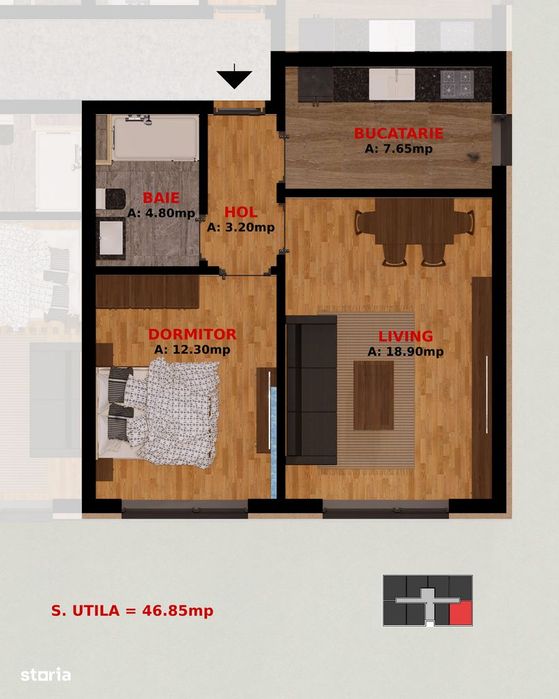 Apartament 2 camere la 1,5 km de Buc, TVA inclus. 2