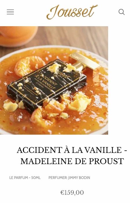 Jousset Accident a La Vanille Madeleine de proust / Creme Brulee