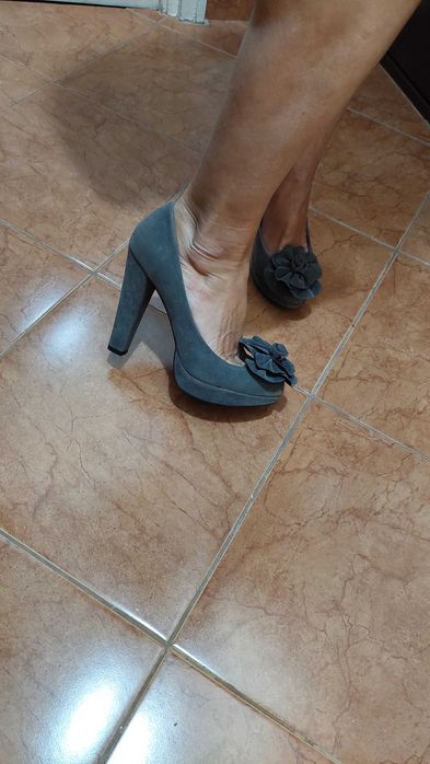 Pantofi dama gri cu platforma Nr 39 - NOI