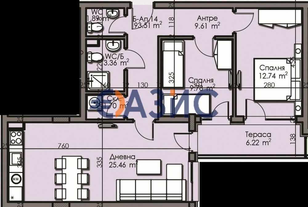 Продава се Тристаен апартамент в Бургас, Център - 94 кв.м за 634 €/кв.м - Снимка #6