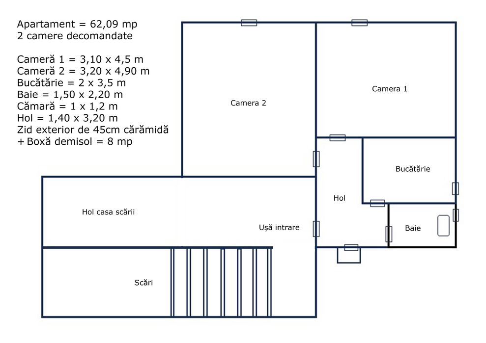 Vând apartament două camere în Reșița