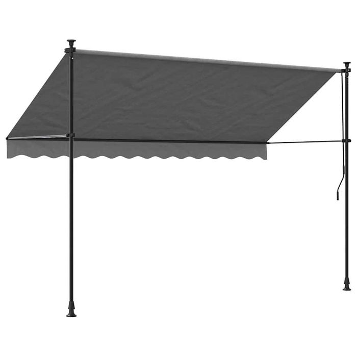 Copertină retractabilă 300x150 cm, material textil și oțel, antracit VidaXL