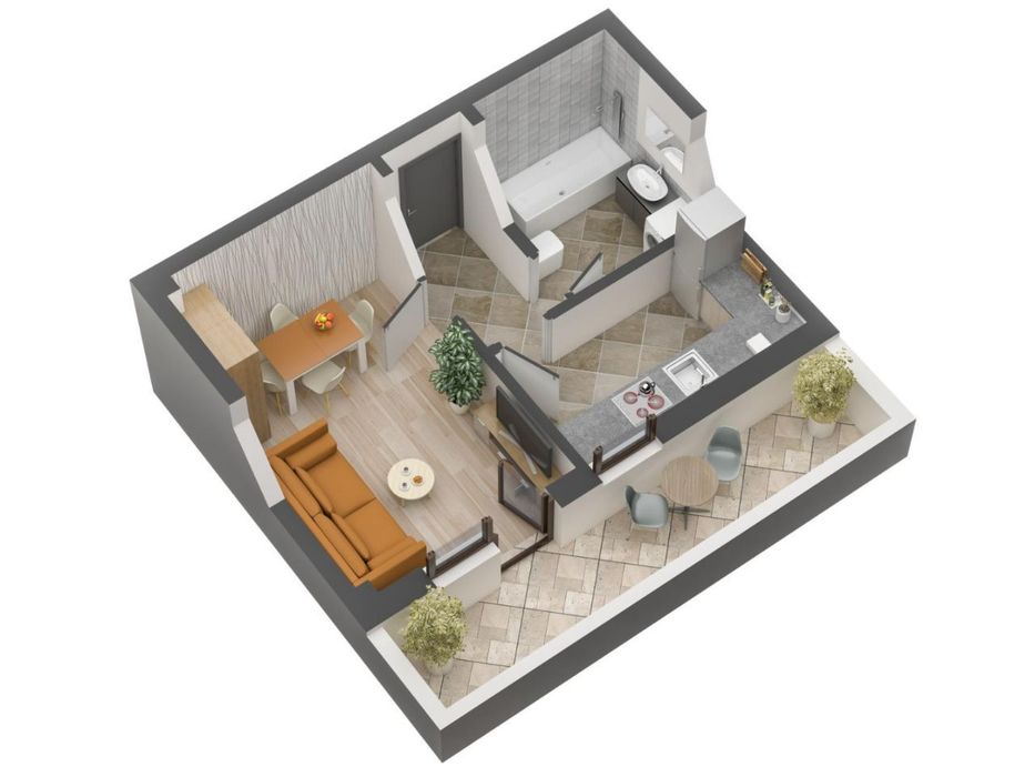 Apartament cu o camere 67500 cu tva , finalizat, intabulat, etaj 2/3