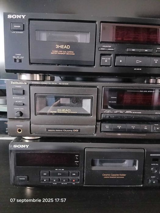 Pachet casetofon deck 3 head TECHNICS RS BX606 plus SONY TC KE300