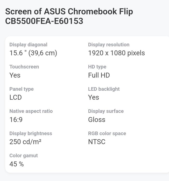 Asus ChromeBook Flip 15.6" TouchScreen CB5500FEA-E60153