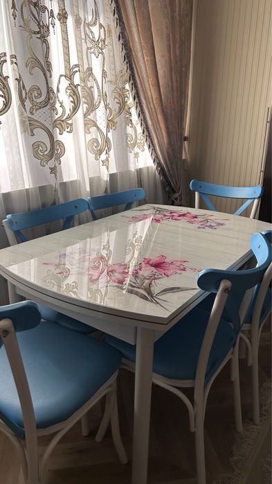 Раскладной стол (турецкий) с 6 стульями