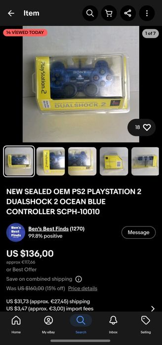 PlayStation 2 Controller ocean blue