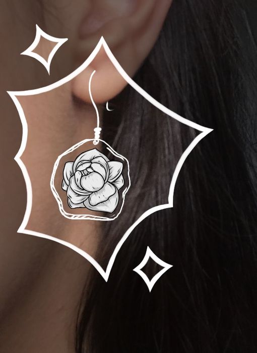 Акриловые серьги с цветами