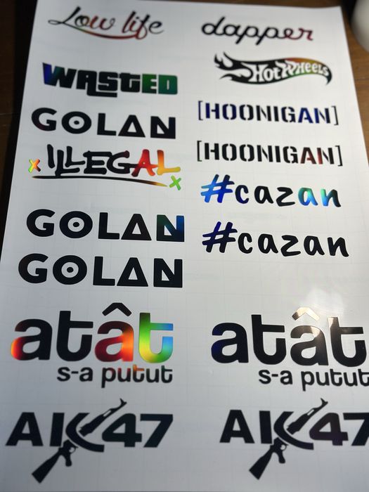 Personalizari unice-stickere, textile, laser,3D