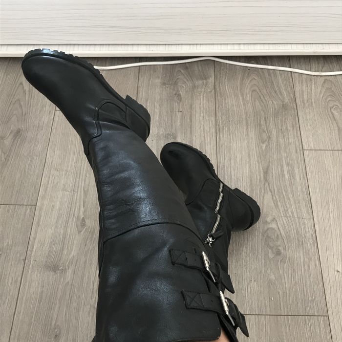 Cizme zara peste genunchi/ piele