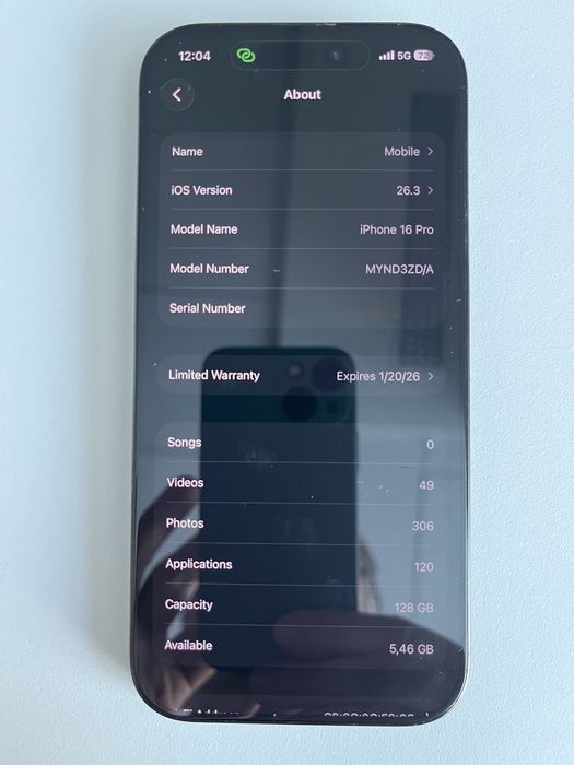 iPhone 16 PRO 128GB  in garantie 1an