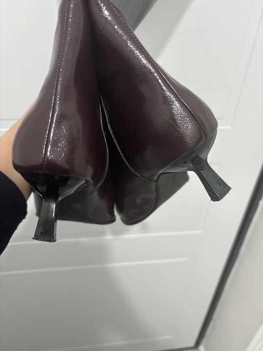 Продам сапоги трубы в баклажановом цвете