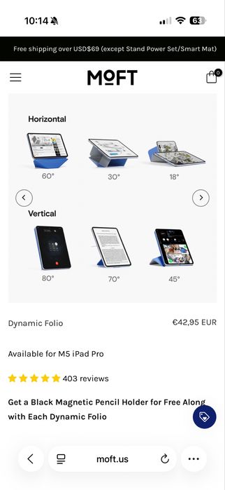 Moft dynamic folio ipad A16