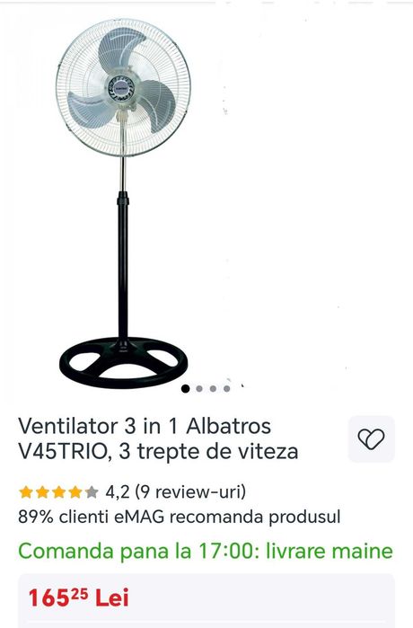 Ventilator pentru exterior, terase ,etc perfecta stare.