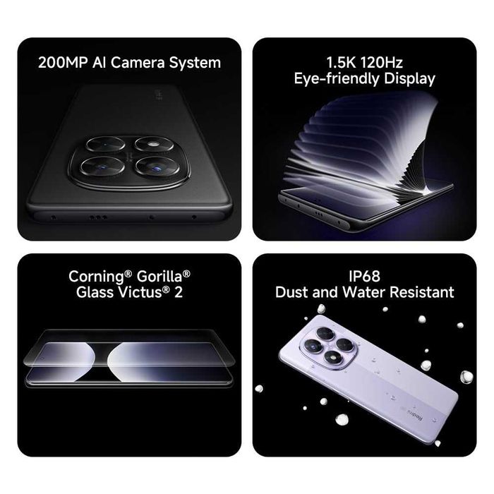 НОВ! Xiaomi Redmi Note 14 Pro 5G 256GB 8RAM Black/ Blue/ Purple/ Green