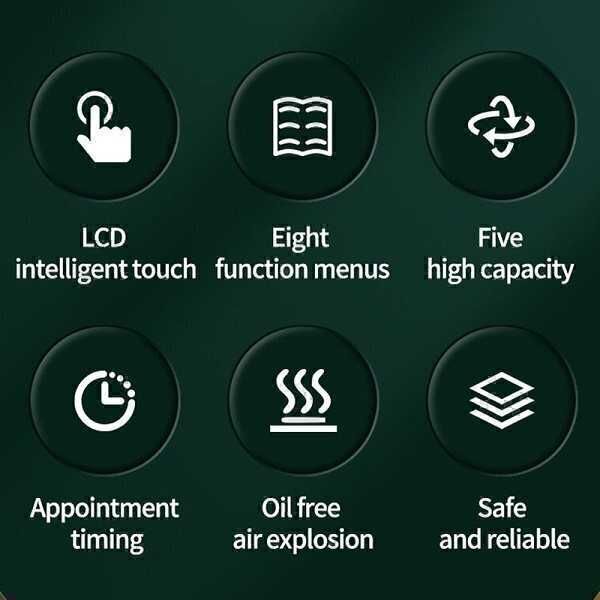 *Нов Еър фрайър Silver Crest S18 8 и 6 литра Air Fryer 2400W фритюрник