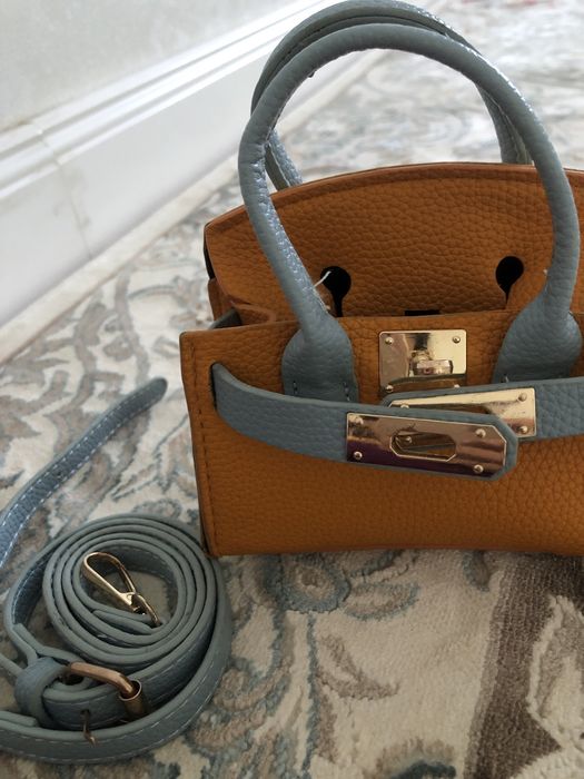 мини сумка Birkin,оранжевая