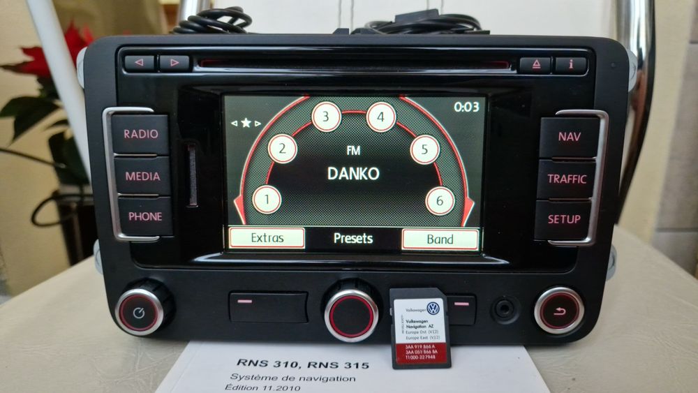 VW RNS 315 ( BLUETOOTH ) + Card Harti + Cod PIN + Microfon + GPS !