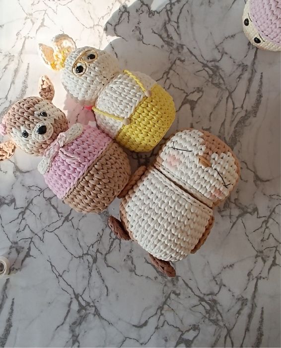 Декоротивные корзинки ( органайзеры)  из трикотажный пряжы