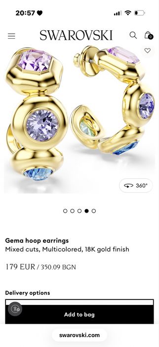 Swarovski нови обеци 100 евро