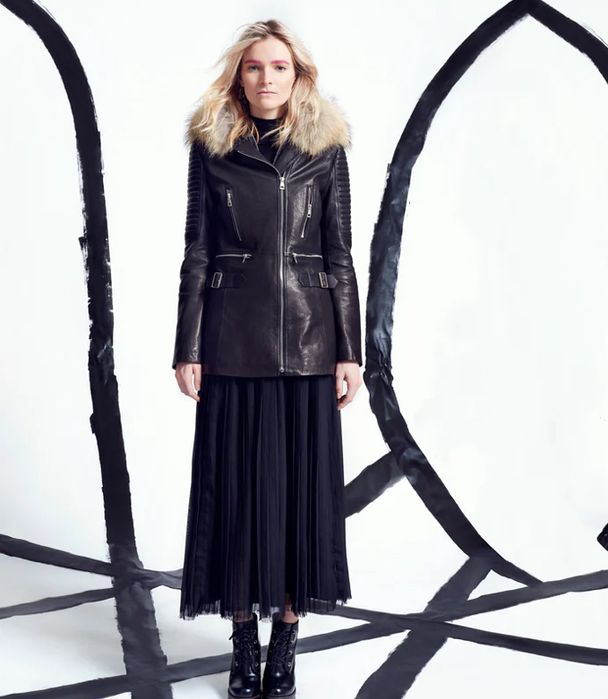 geaca piele matlasata cu gluga